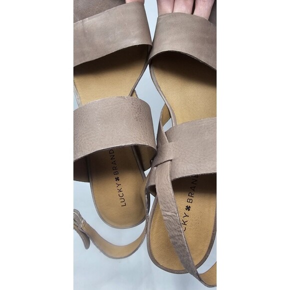 Lucky Brand Veneesha Sling back Desert Taupe Open Toe Heels Sandals Size 11 - Picture 10 of 13